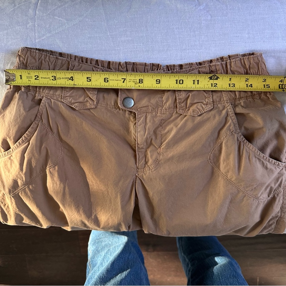 Pilcro Tan Cargo Pants Women’s 25 Utility Pocket Wide Leg Ankle Length - Picture 12 of 14
